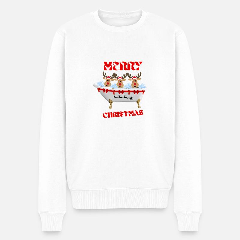 Merry Christmas - Männer Premium Bio Pullover - Weiß
