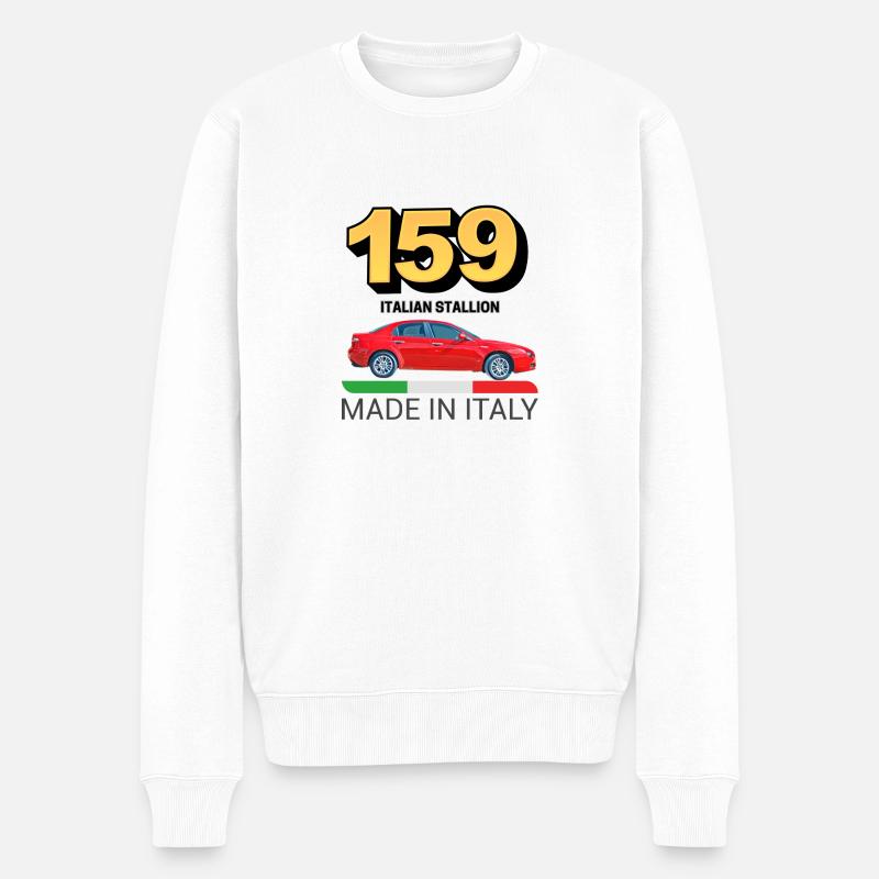 159 Italienischer Hengst - Männer Premium Bio Pullover - Weiß