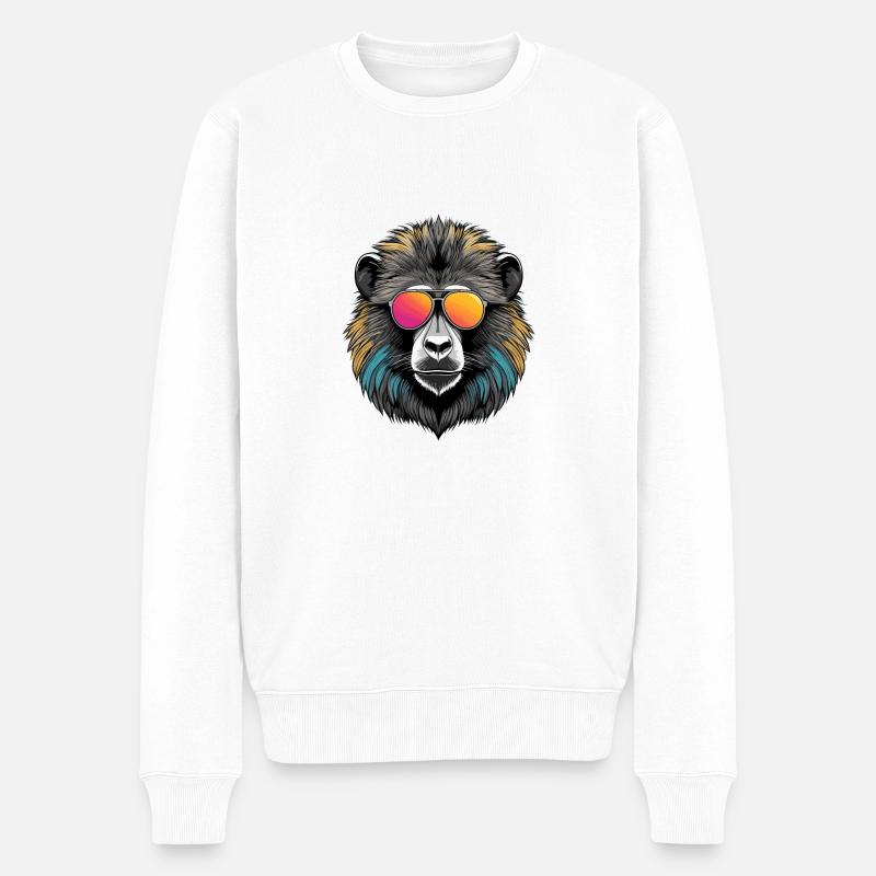 Pavian - Männer Premium Bio Pullover - Weiß