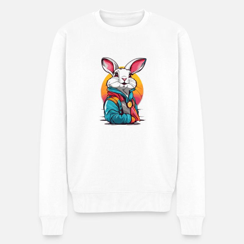 Lapin blanc - Pull Premium bio Homme - blanc