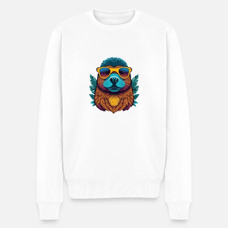 Schnabeltier - Männer Premium Bio Pullover - Weiß