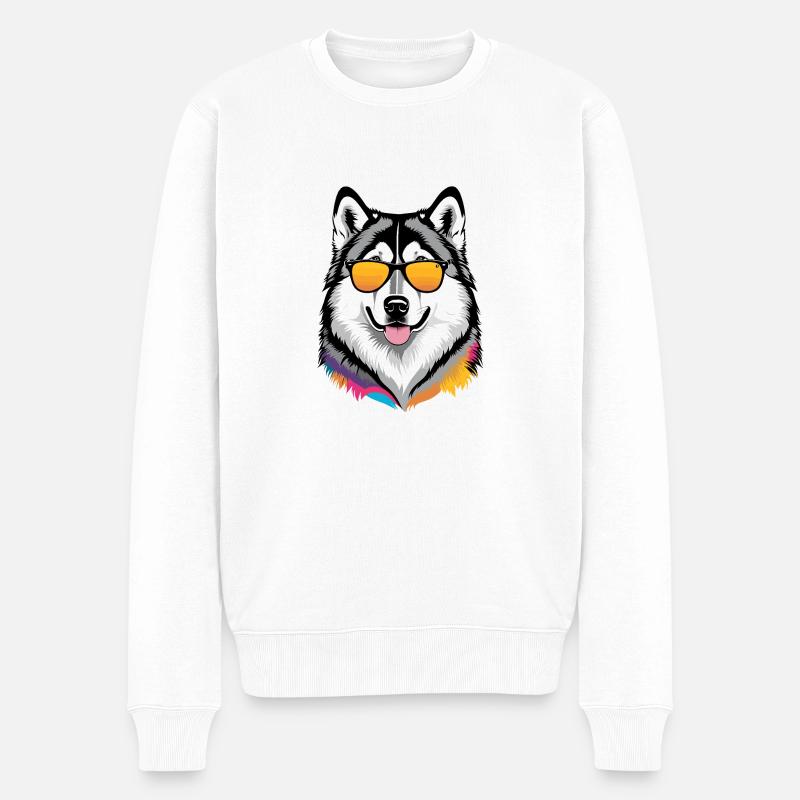 Alaska Malamute - Männer Premium Bio Pullover - Weiß