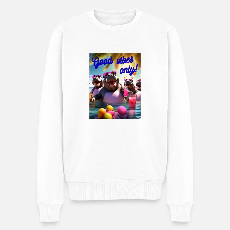 Partymode on - Männer Premium Bio Pullover - Weiß