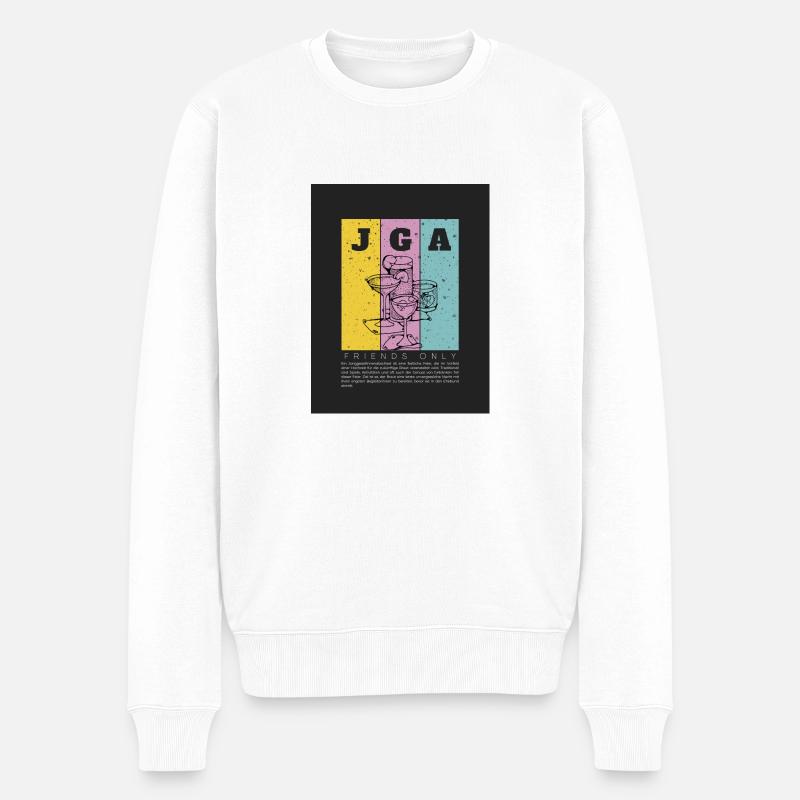 JGA Cocktail - Männer Premium Bio Pullover - Weiß