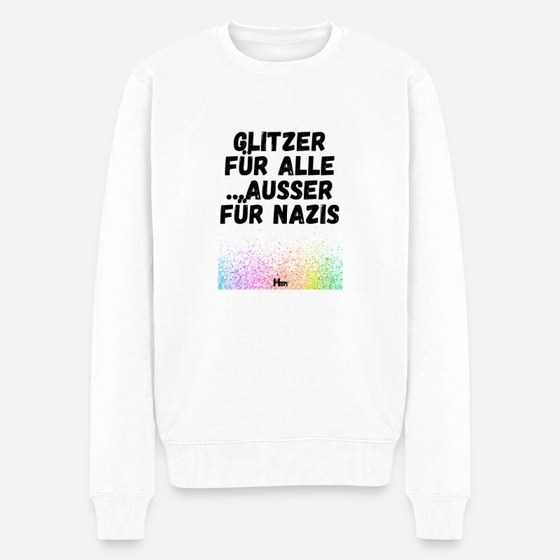 Glitzer für alle - Männer Premium Bio Pullover - Weiß
