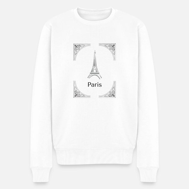 Paris - Männer Premium Bio Pullover - Weiß