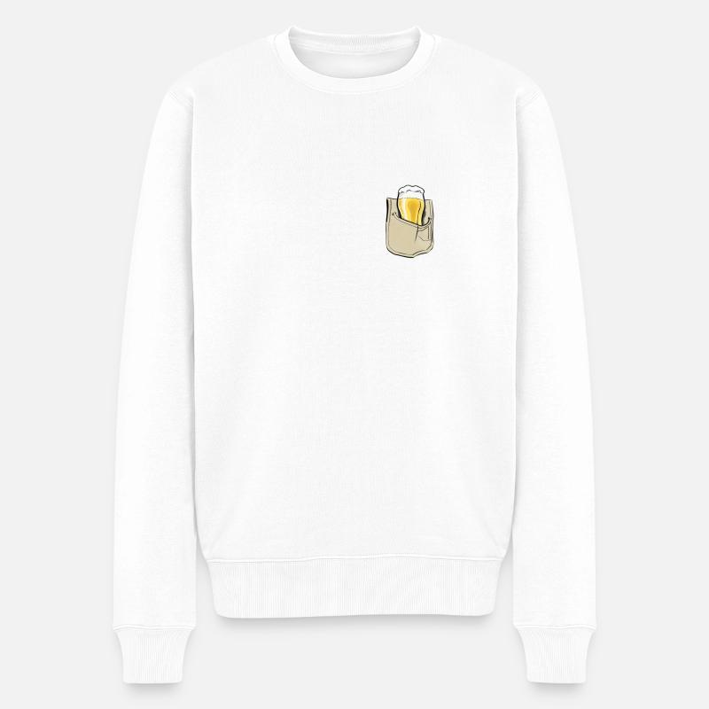 Bier Jackentasche - Männer Premium Bio Pullover - Weiß