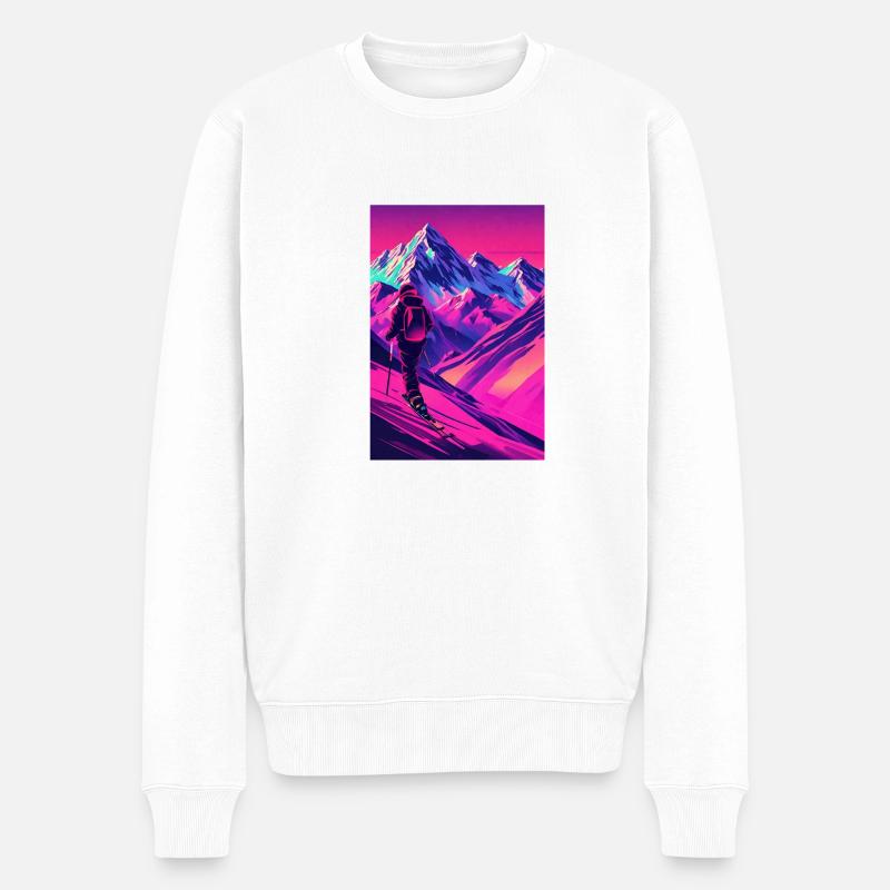 Skifahren - Männer Premium Bio Pullover - Weiß