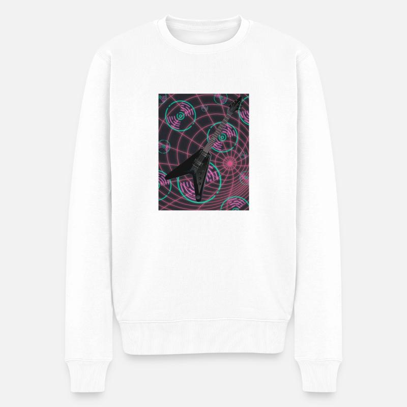 Gitarren - Männer Premium Bio Pullover - Weiß