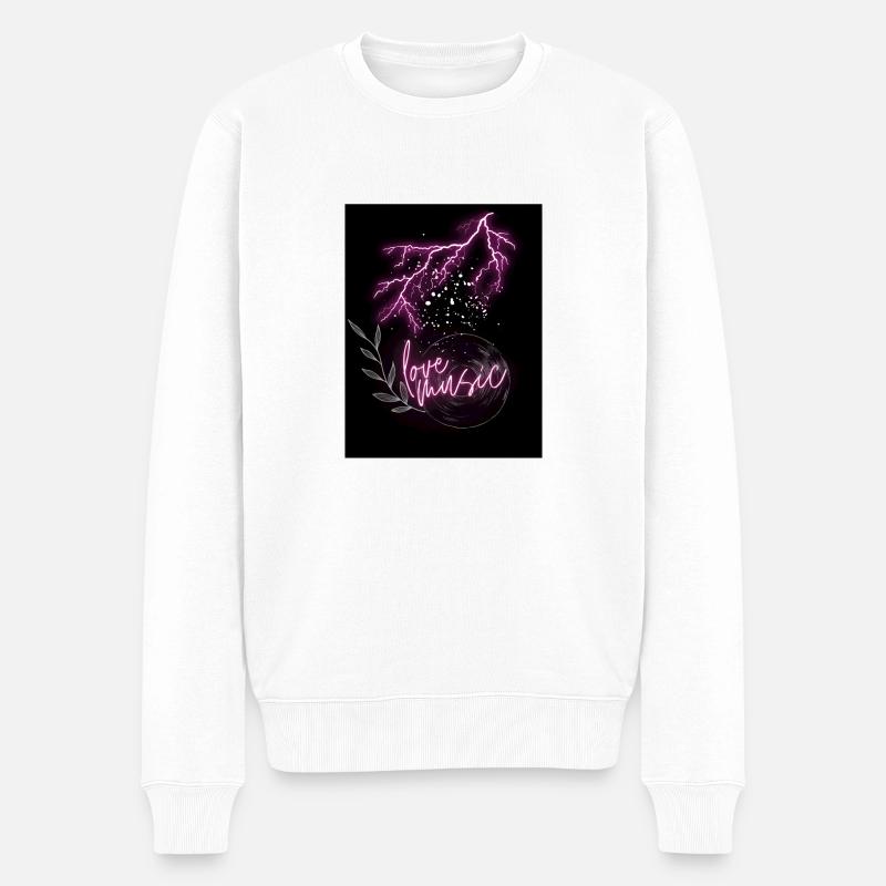 Love Music - Männer Premium Bio Pullover - Weiß
