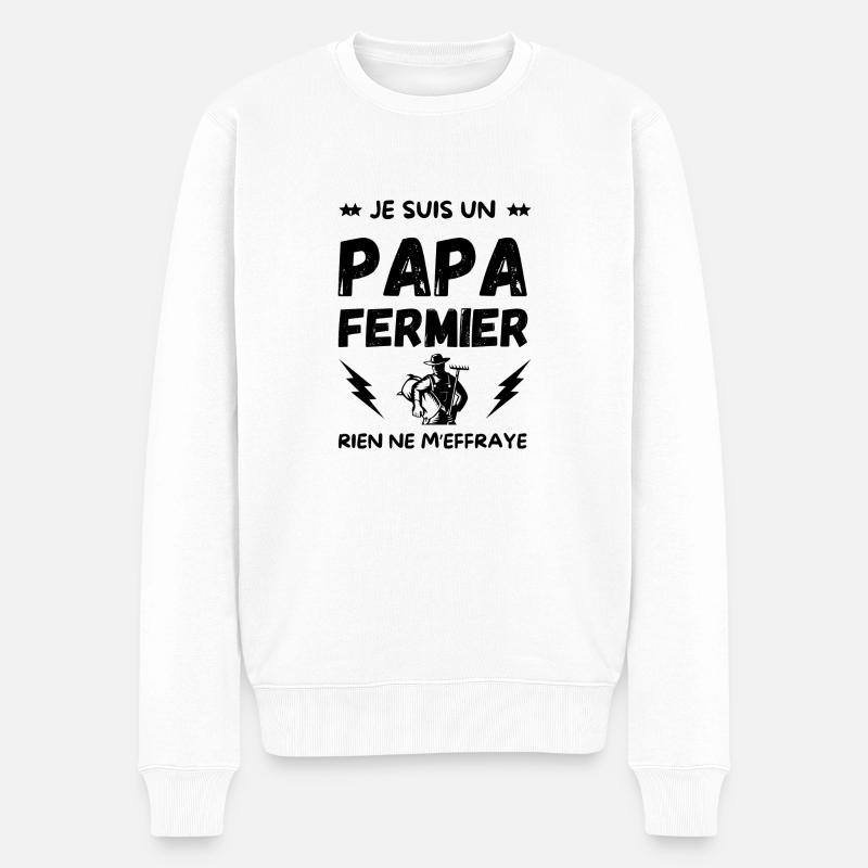 BAUER DAD - Männer Premium Bio Pullover - Weiß