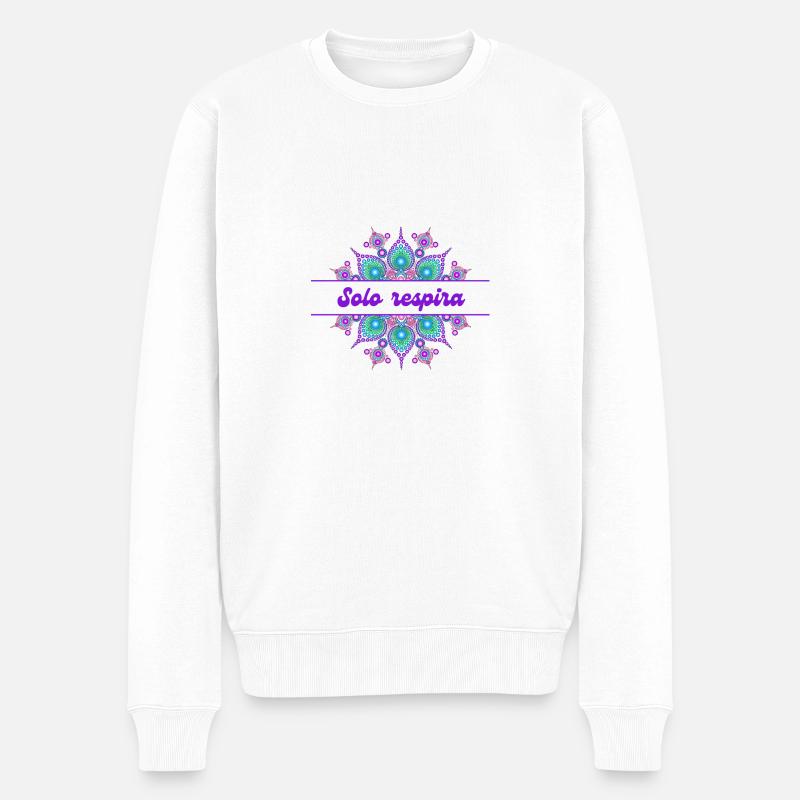 Just - Mandala - Männer Premium Bio Pullover - Weiß