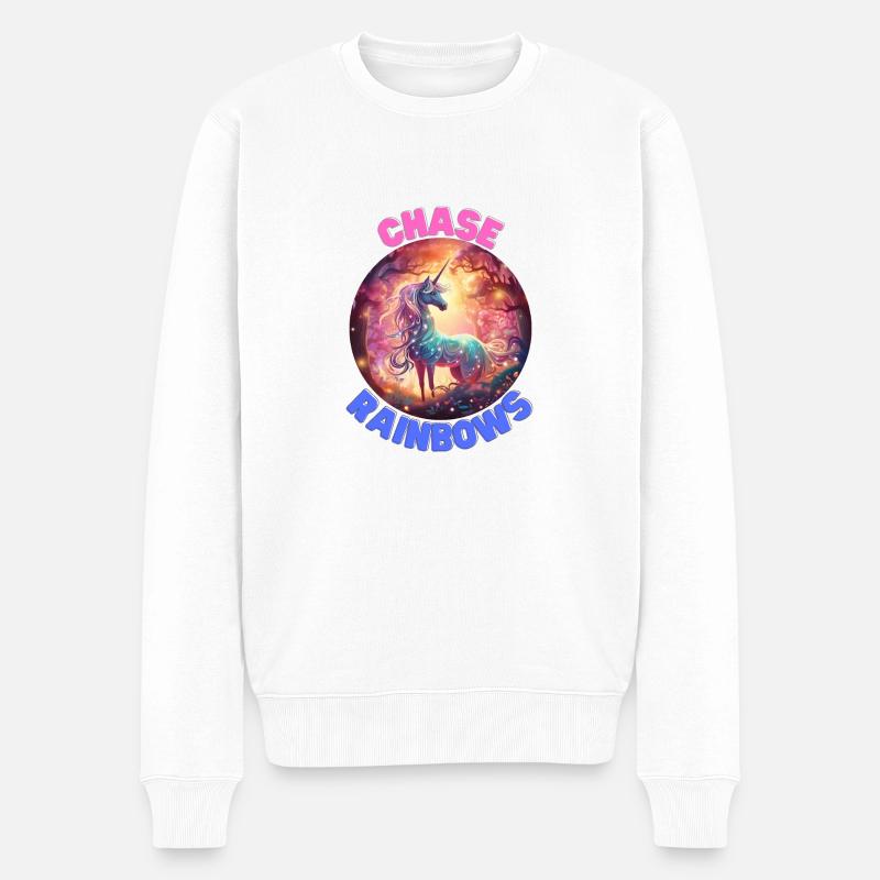 Unicorn5 - Männer Premium Bio Pullover - Weiß