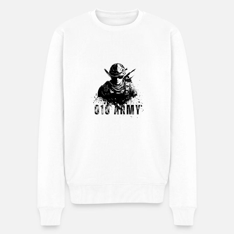 010 Armee - Männer Premium Bio Pullover - Weiß