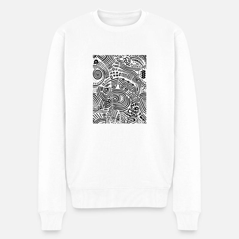 Grafik - Männer Premium Bio Pullover - Weiß