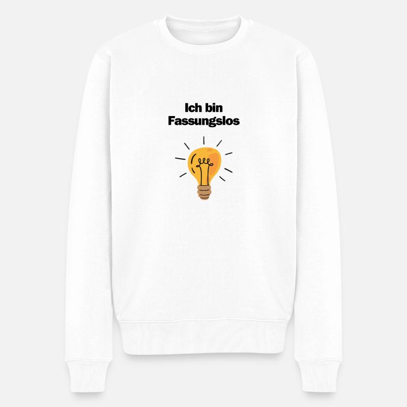ich bin Fassungslos - Männer Premium Bio Pullover - Weiß