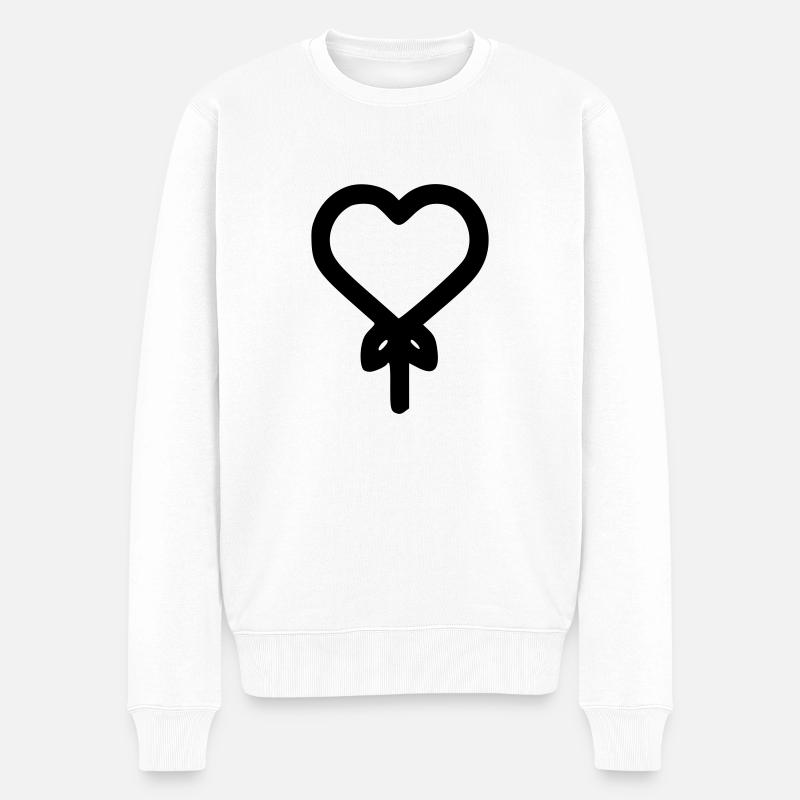 Herz-Ballon - Männer Premium Bio Pullover - Weiß