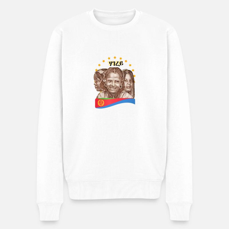 ሃገረይኤርትራ - Männer Premium Bio Pullover - Weiß