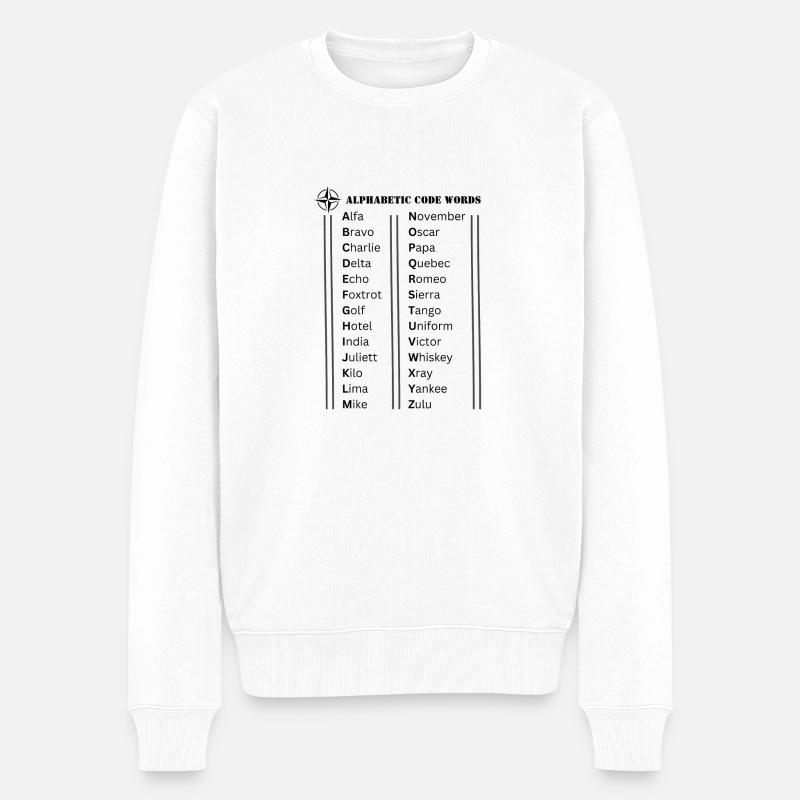 Buchstabieralphabet - Männer Premium Bio Pullover - Weiß