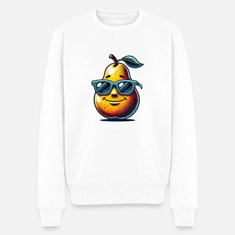 birne - Männer Premium Bio Pullover - Weiß
