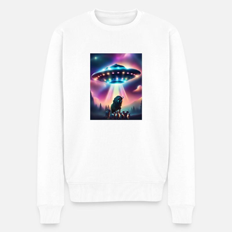 die Fliegende Untertasse - Männer Premium Bio Pullover - Weiß