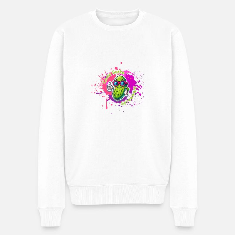 Coole Gurke Spreewald - Männer Premium Bio Pullover - Weiß
