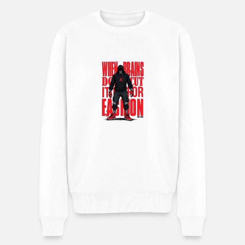 Brains & Style – EnrolDesign - Männer Premium Bio Pullover - Weiß
