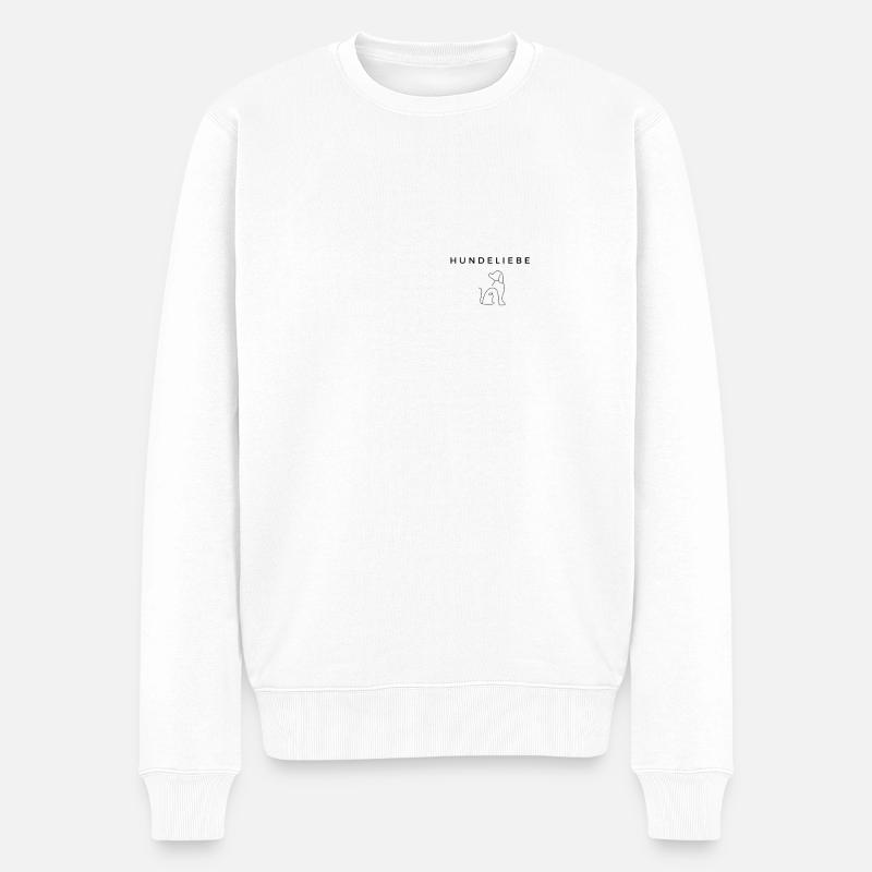 Hundeliebe - Männer Premium Bio Pullover - Weiß