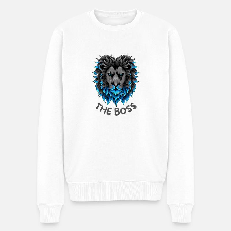 THE KING - Männer Premium Bio Pullover - Weiß