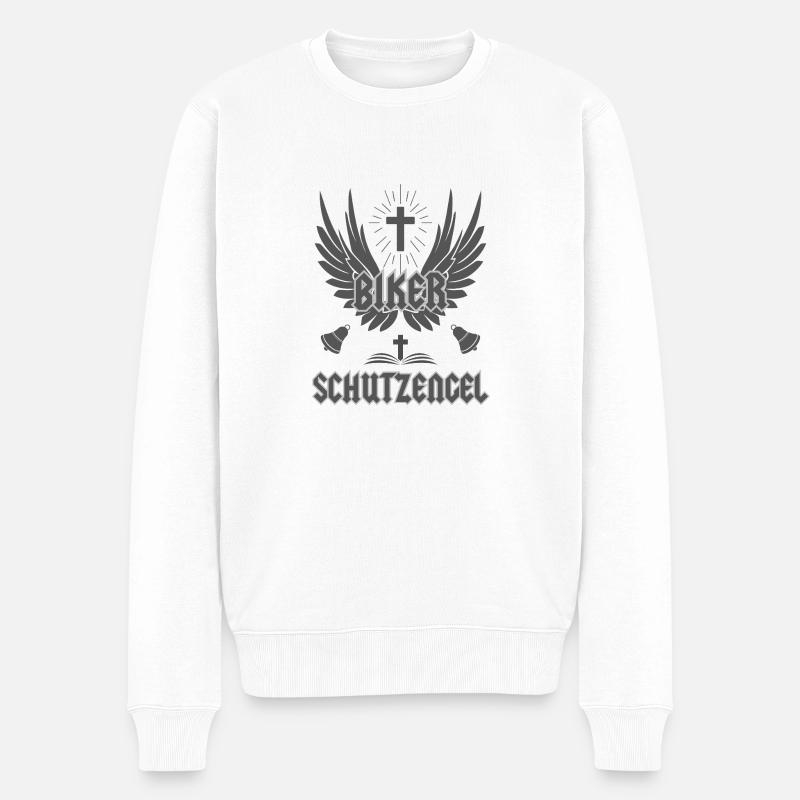 Ange gardien pour les motards - Pull Premium bio Homme - blanc