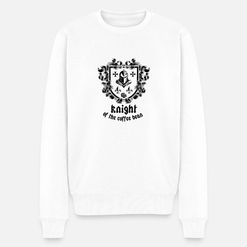Knight of coffee - Männer Premium Bio Pullover - Weiß