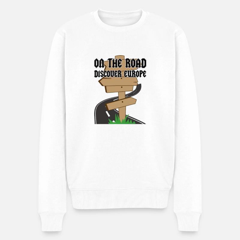 Découvrir l’Europe - Pull Premium bio Homme - blanc