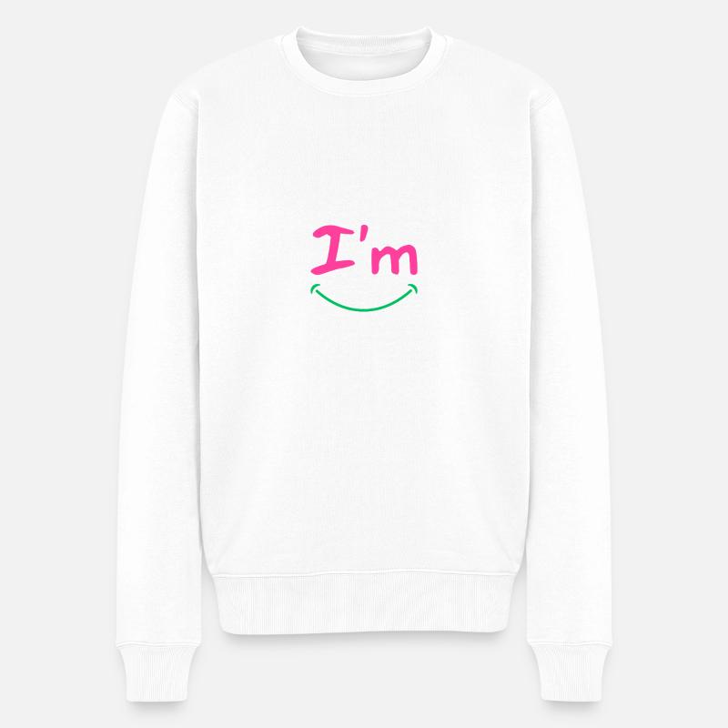 Je suis 😊 - Pull Premium bio Homme - blanc