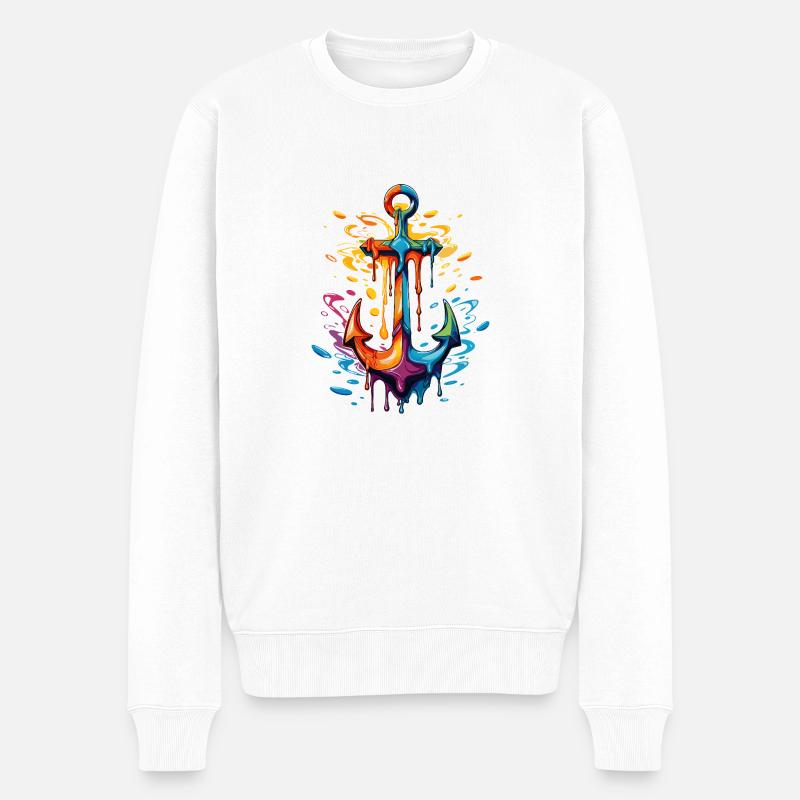 Anker - Männer Premium Bio Pullover - Weiß