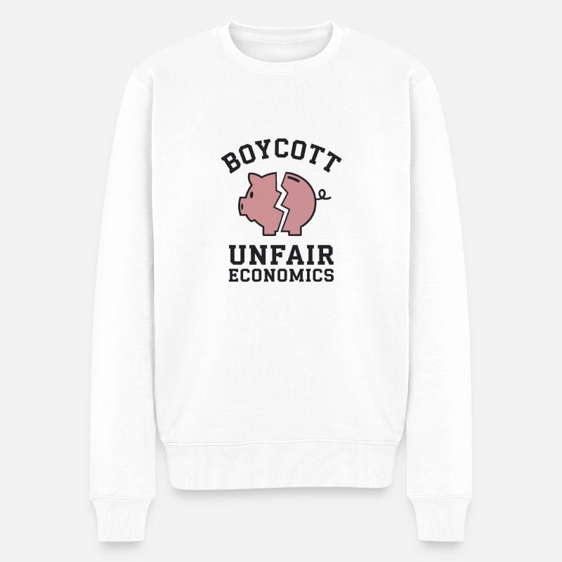 Boycott de l’économie déloyale – Déclaration de protestation - Pull Premium bio Homme - blanc