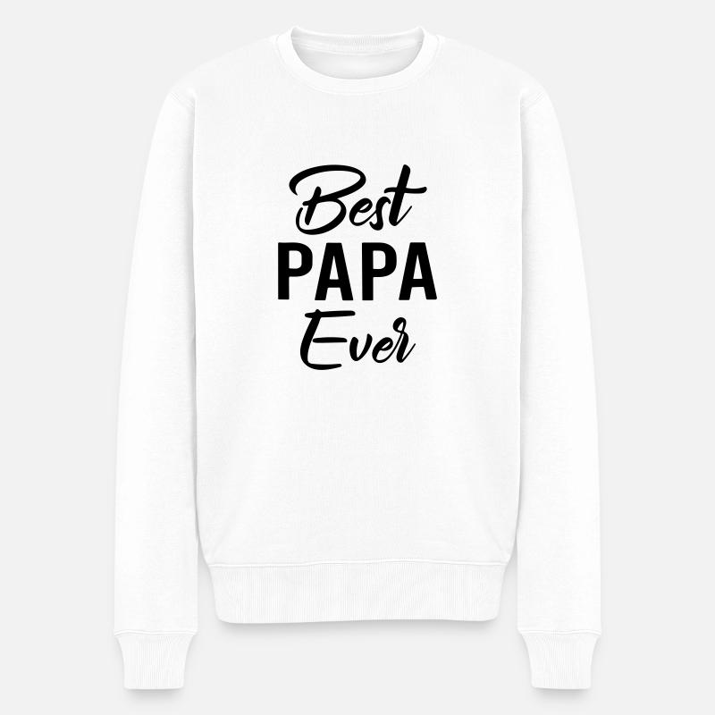 bester Papa aller Zeiten - Männer Premium Bio Pullover - Weiß