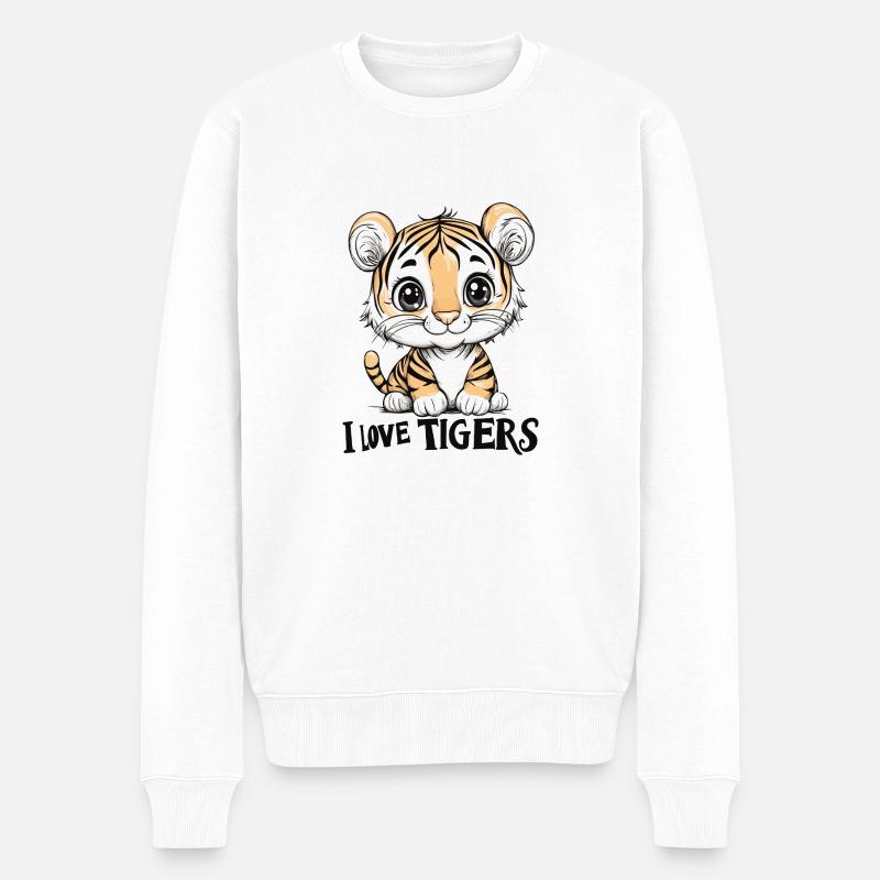 Petit tigre - Pull Premium bio Homme - blanc