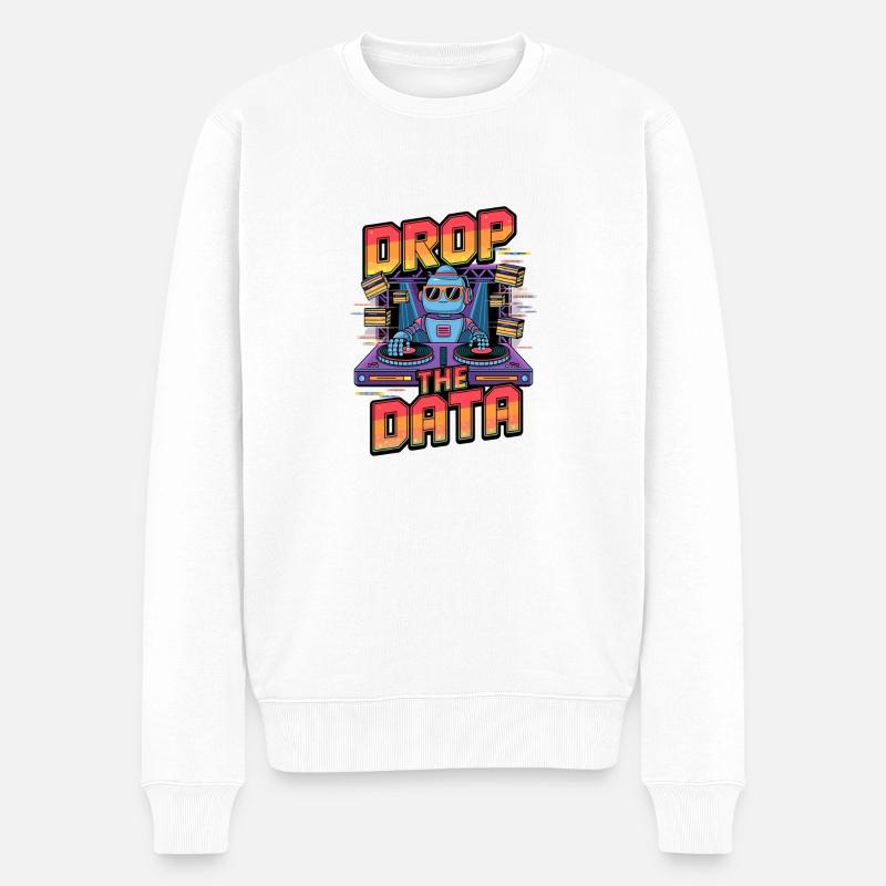 Déposez les données DJ Robot Techno Design - Pull Premium bio Homme - blanc