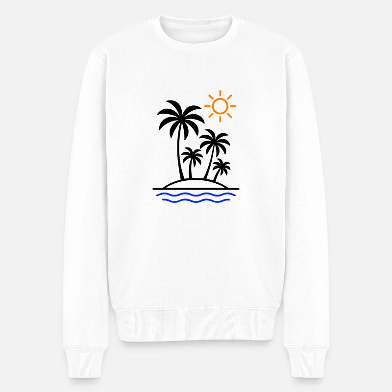 Palmiers d’été de l’île - Pull Premium bio Homme - blanc