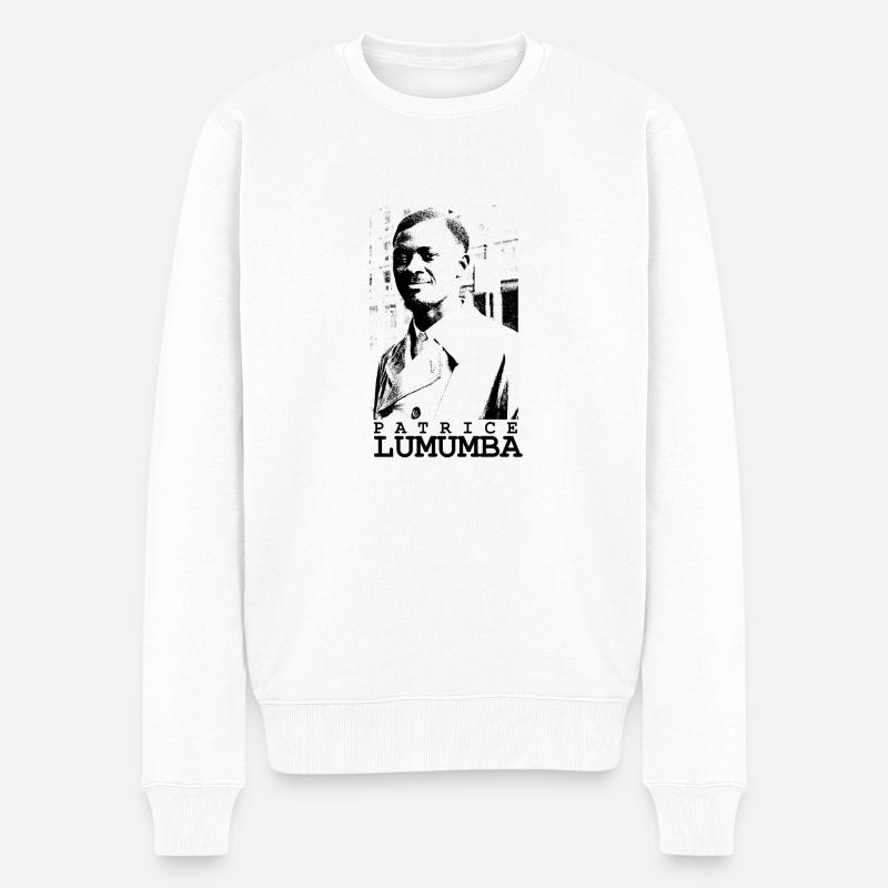 Patrice Lumumba - Männer Premium Bio Pullover - Weiß