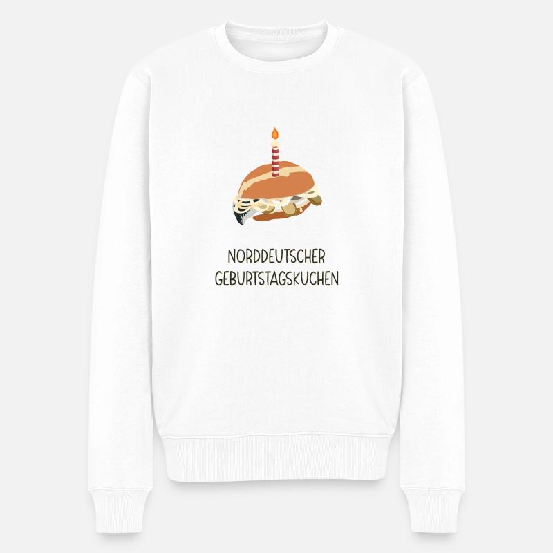 Norddeutscher Geburtstagskuchen - Männer Premium Bio Pullover - Weiß