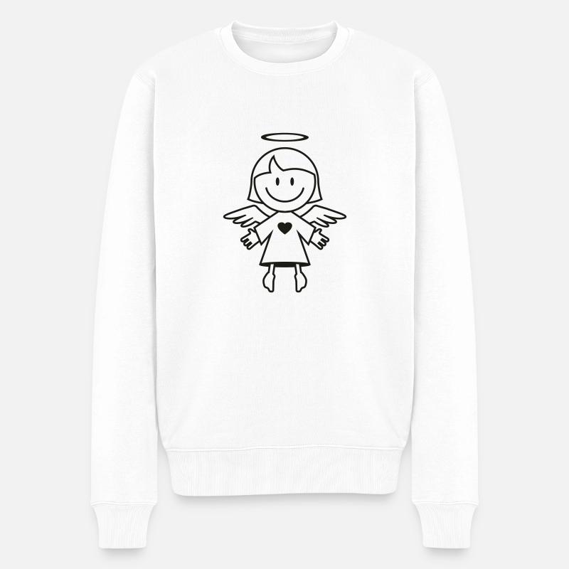 Ein Engel! - Männer Premium Bio Pullover - Weiß