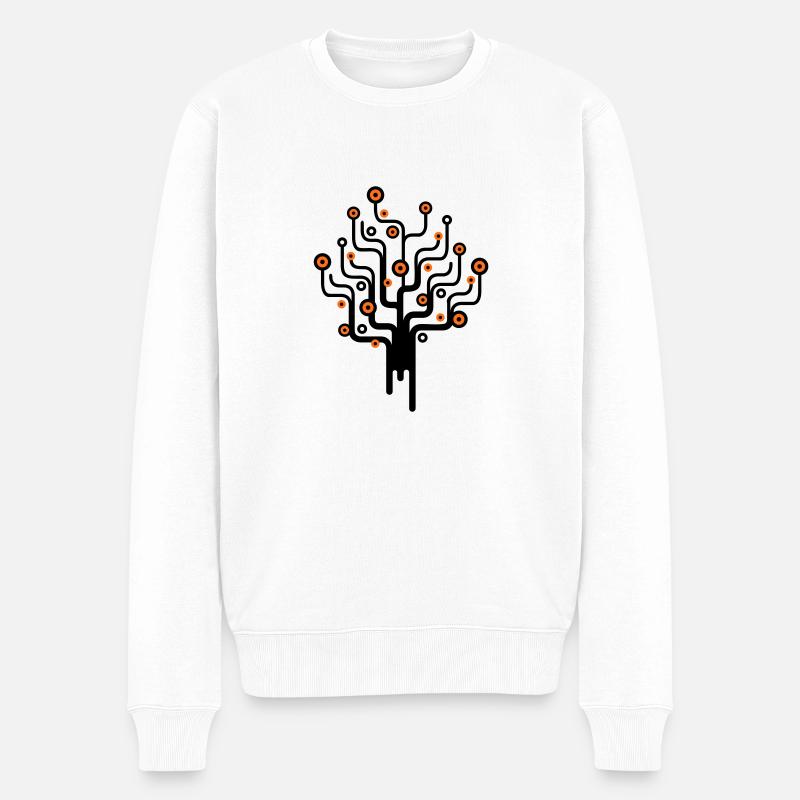 baum2_2f - Männer Premium Bio Pullover - Weiß