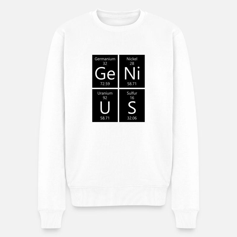 Chimie Genius - Ge Ni US - Pull Premium bio Homme - blanc
