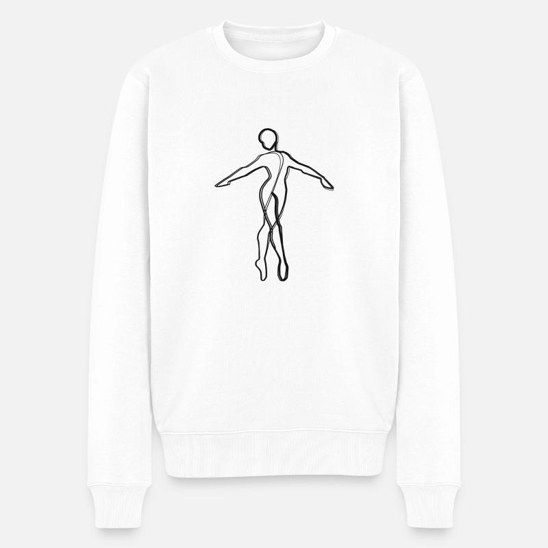JOSZ DESIGN Danse 4 - Pull Premium bio Homme - blanc