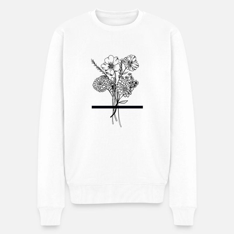 flowerpower - Pull Premium bio Homme - blanc