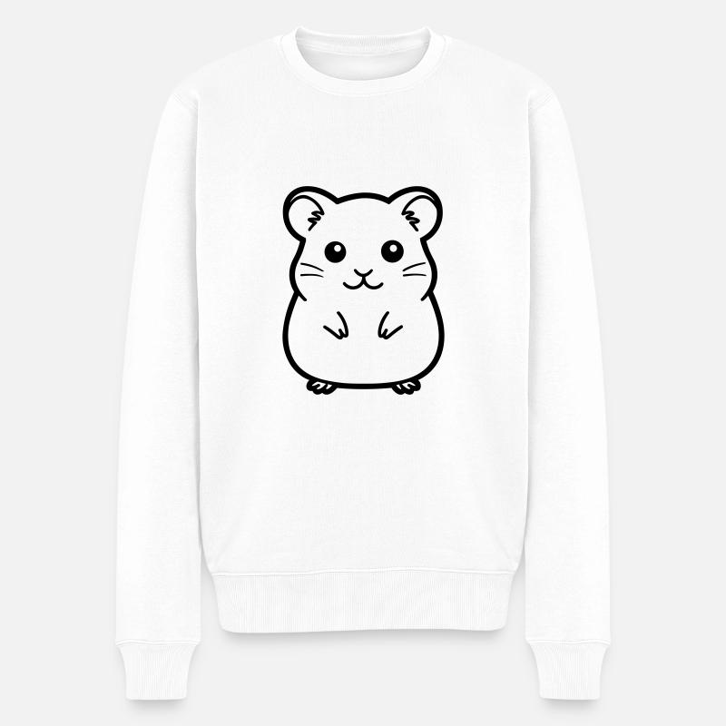 Hamster - Männer Premium Bio Pullover - Weiß