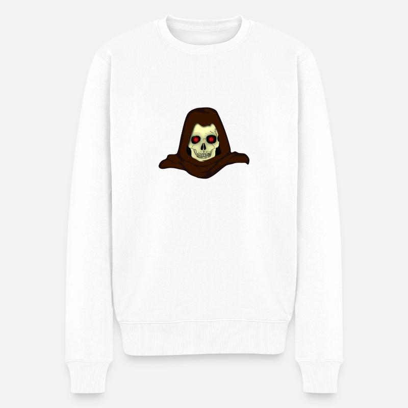 Totenkopf - Männer Premium Bio Pullover - Weiß