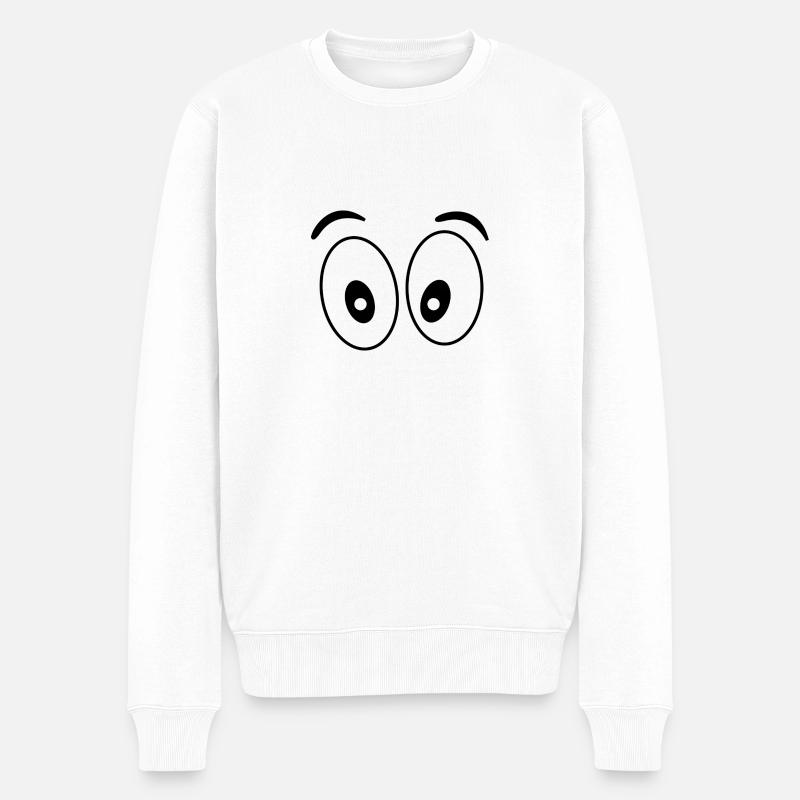 Augen - Männer Premium Bio Pullover - Weiß