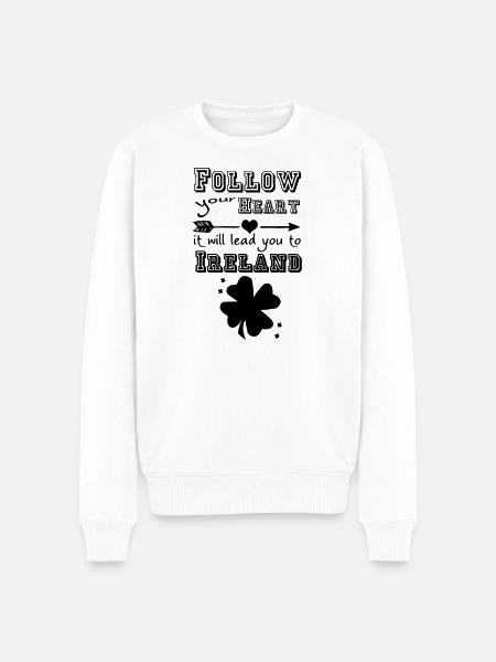 Ireland Heart - Men's Premium Organic Jumper - white